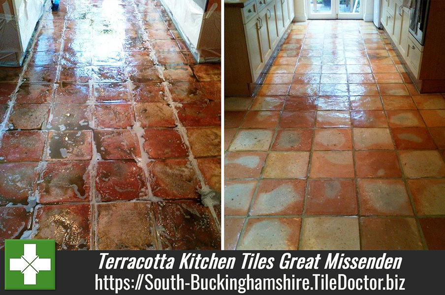 Terracotta Kitchen Tiles Deep Cleaned in Great Missenden