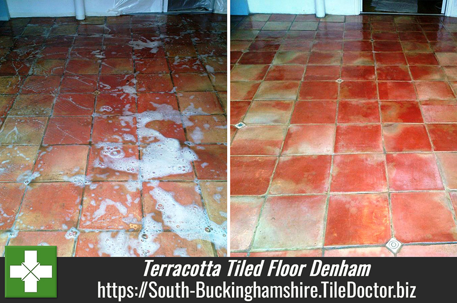 Terracotta Tiled Floor Maintained in Denham Buckinghamshire