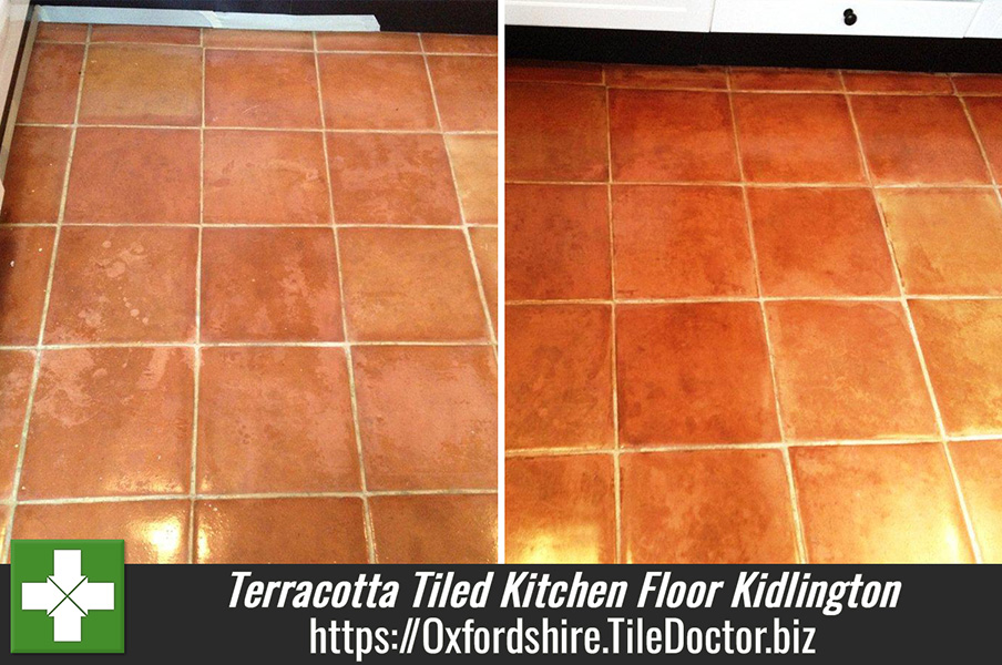 Terracotta Tiled Kitchen Floor Cleaned and Sealed in Kidlington