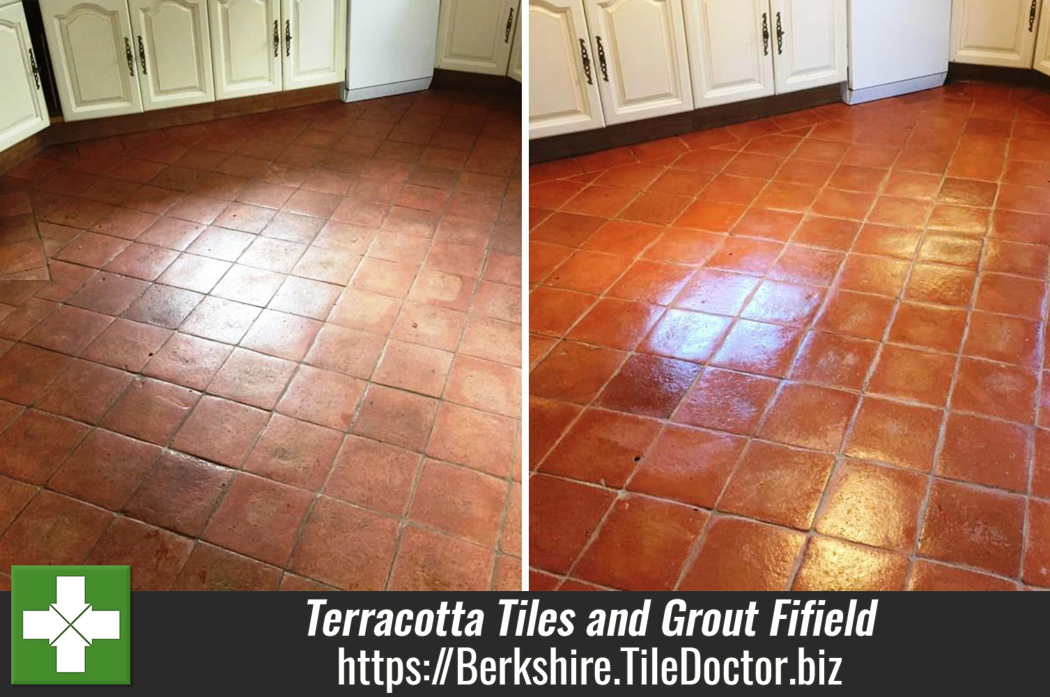 Dirty Terracotta Tiles and Grout Cleaned and Sealed in Fifield