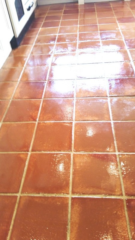 Terracotta Kitchen Floor After Cleaning and Sealing Wickford