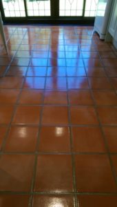 Terracotta Tiled Kitchen Cleaned and Sealed in Willingale