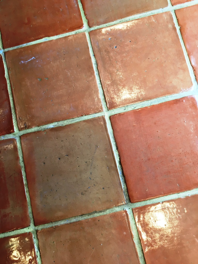 Terracotta Floor Deep Clean after grout scrubbing in Twickenham
