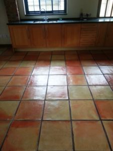 Terracotta Tiled Floor After Clean and Seal in Great Gransden