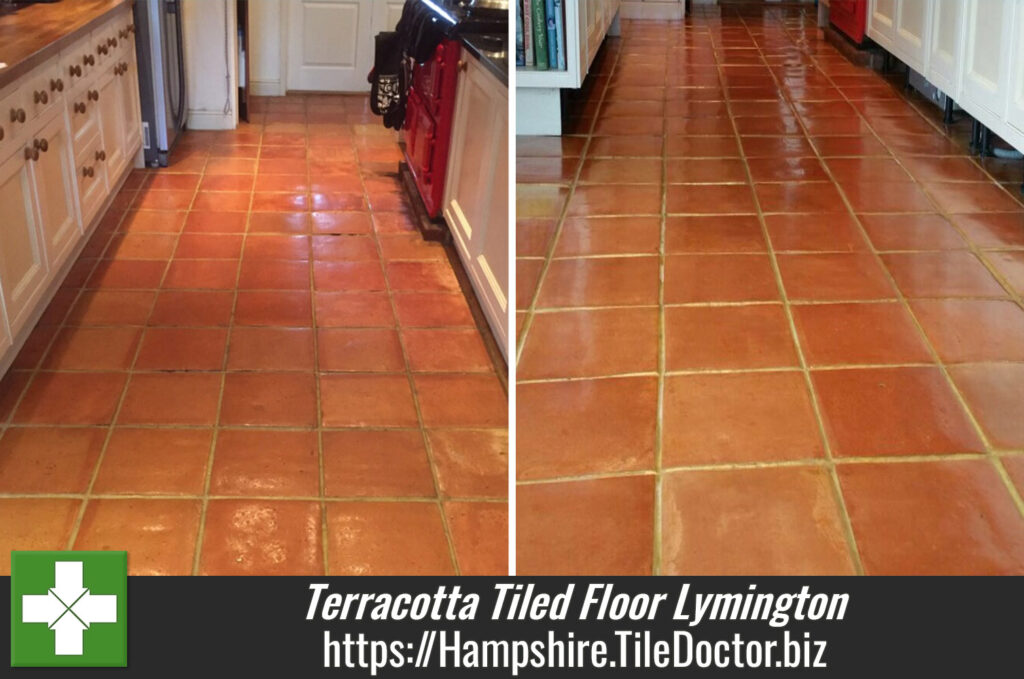 Removing Efflorescence From a Terracotta Tiled Floor in Lymington