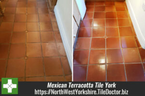 Dirty Mexican Terracotta Tile and Grout Deep Cleaned and Sealed in York