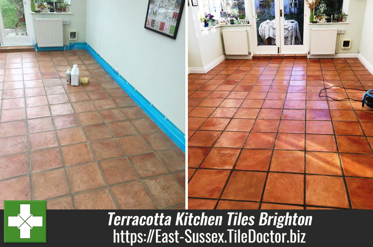Terracotta Kitchen Tiles Restored for New Homeowners in Brighton