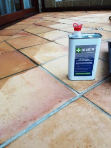 Terracotta Tiled Conservatory During Sealing Hope Valley