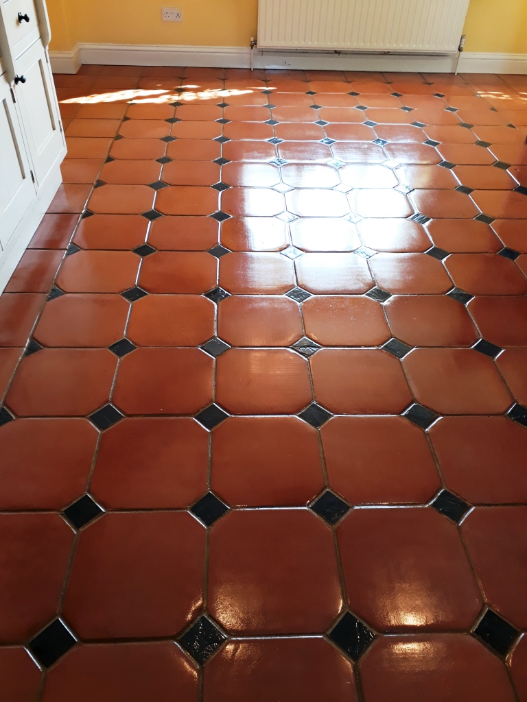 Large Terracotta Tiled Floor After Cleaning Docking