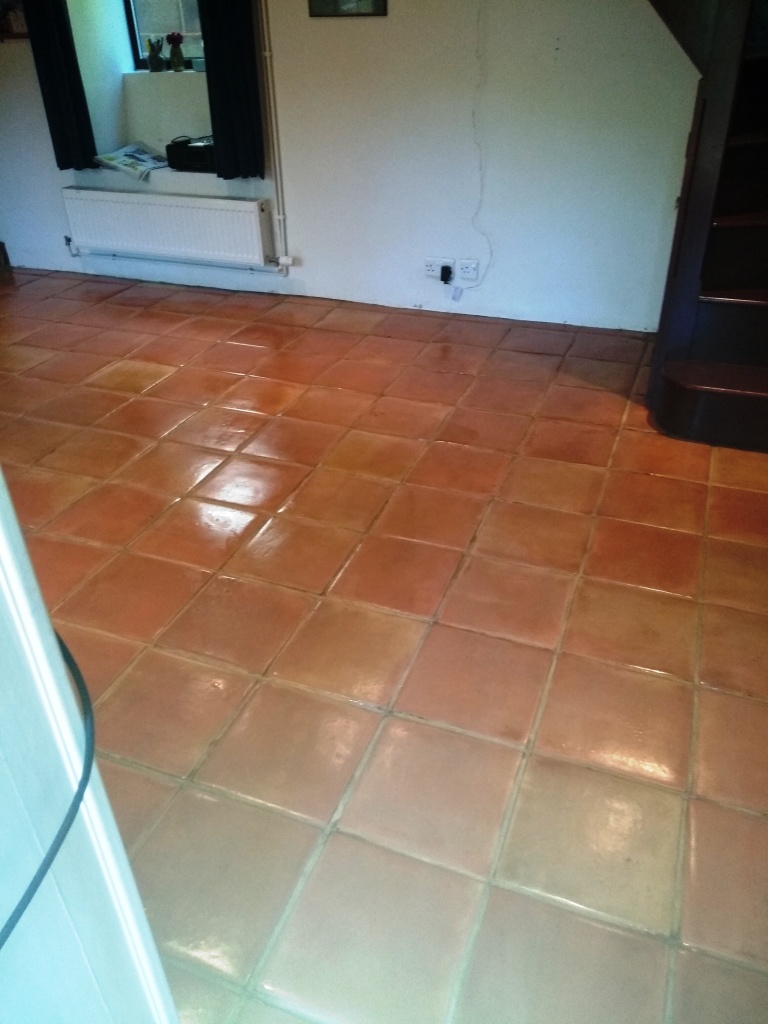 Wax Sealed Mexican Terracotta Tile After Cleaning Sealing Stroud