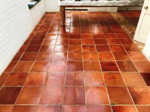 Terracotta Tiled Floor Bucklebury After Sealing