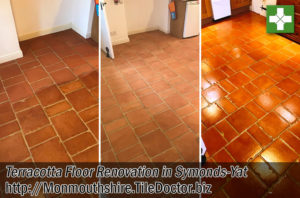 Farmhouse Terracotta Tiled Floor Before After Clean Seal Symonds Yat