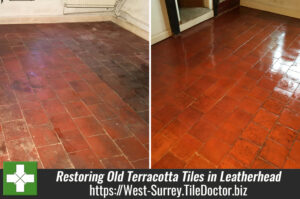 Terracotta Floor Before After Renovation Leatherhead