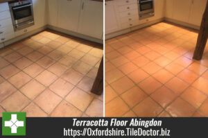 Terracotta Floor Before After Cleaning in Abingdon