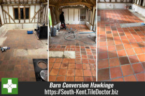 Barn Conversion Tiled Kichen Floor Before and After Renovation Hawkinge