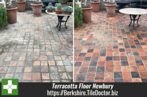 Terracotta Tiled Garden Room Floor Renovation Newbury